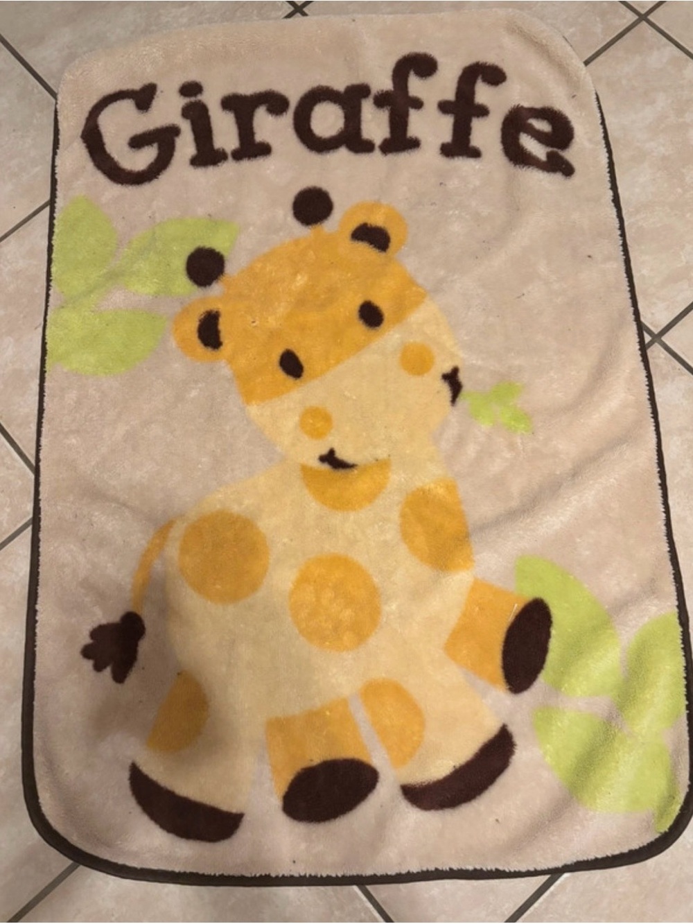 Beige and Yellow Giraffe Baby Blanket
